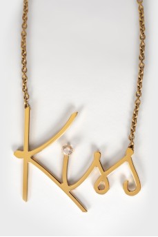 Golden necklace "Kiss"