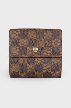 Men's brown checkered wallet
