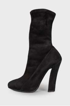 Black suede ankle boots