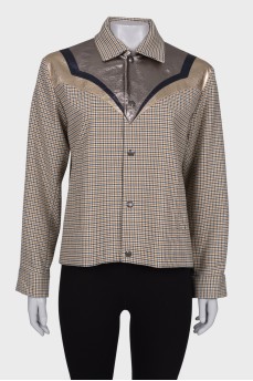 Glen weave shirt jacket