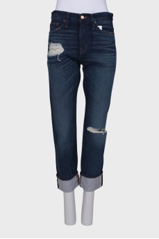 Straight fit jeans with tag