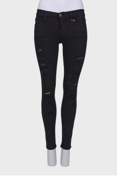 Black ripped effect jeans