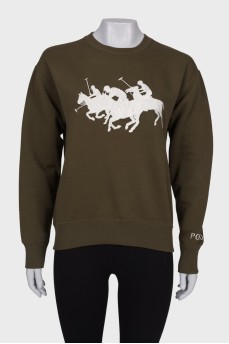 Fleece sweatshirt with embroidery
