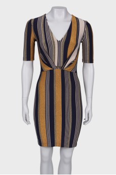 Striped dress with lurex