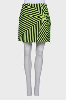 Geometric print skirt with tag