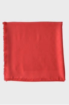 Red silk and wool scarf