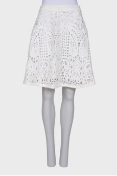 White skirt with lace
