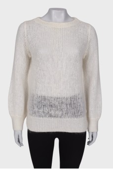 White knitted sweater