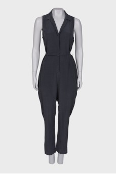 Silk jumpsuit with polka dots
