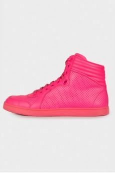 Hot pink perforated sneakers