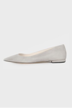 Suede gray ballerina shoes