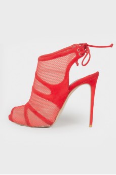 Red mesh sandals