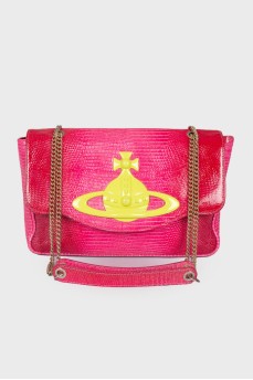 Pink bag with green logo