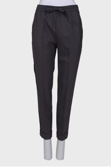 Wool trousers with stripes