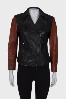 Black-brown cropped jacket