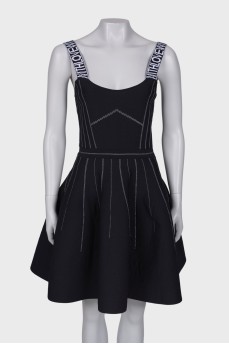 Black and white A-line dress