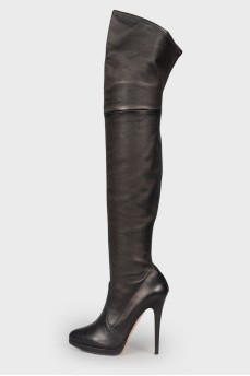 Leather stiletto heels