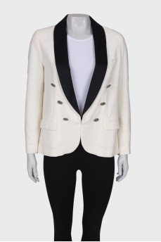 White jacket with black lapels