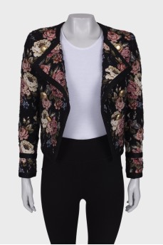 Jacket with floral embroidery
