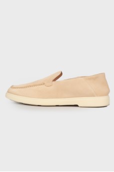 Powder suede loafers