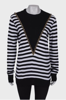 Black and white striped sweater