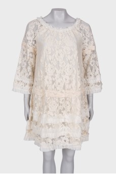 Lace milky dress, with a tag