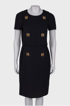 Black dress with gold hardware