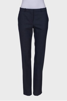 Navy blue low rise trousers