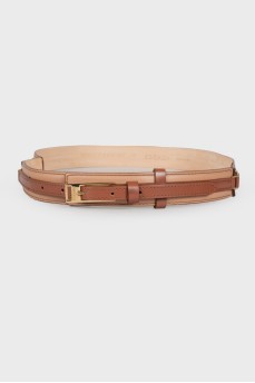 Two tone leather belt