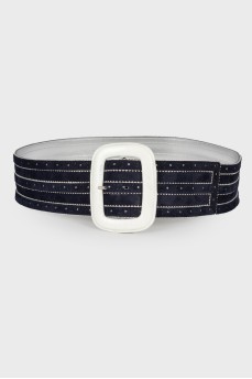 Dark blue perforated belt