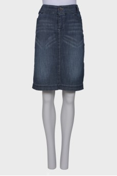 Grey-blue denim skirt
