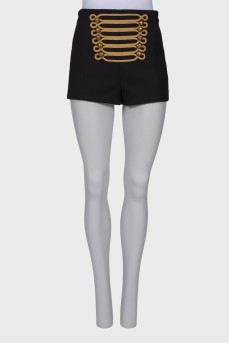 Classic shorts with golden embroidery