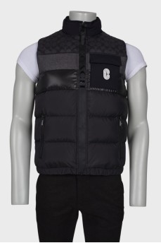 Men's vest with a zipper, with a tag
