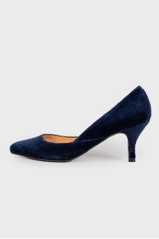 Textile blue shoes
