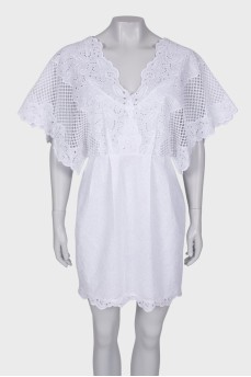 White dress with perforations