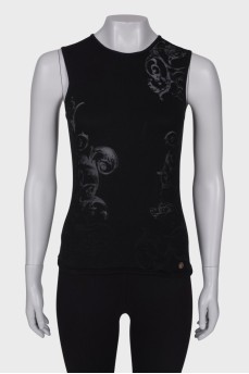 Black top with translucent pattern