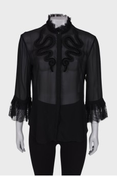 Black blouse with lace