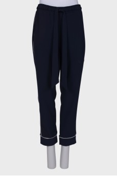 Navy blue loose fit trousers