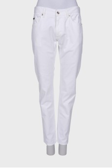 White straight fit jeans