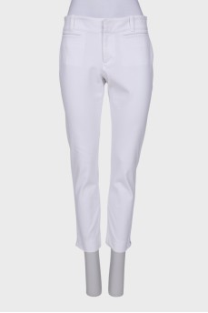 White straight trousers