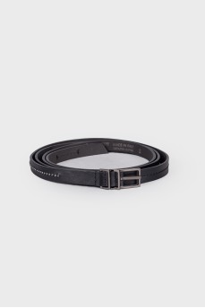 Leather belt with rhinestones