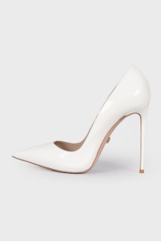 White patent leather shoes