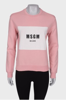 Pink sweatshirt with print and logo