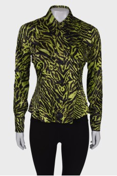 Green zebra print shirt