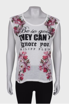Top with print and rhinestones