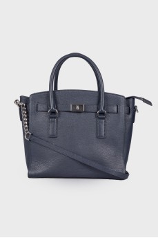 Dark blue leather bag