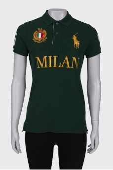 Green polo shirt with tag