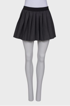 Gray pleated mini skirt