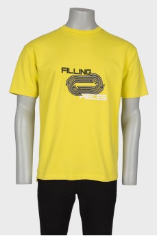 Men's yellow t-shirt with embroidery