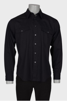 Men's black shirt with pockets